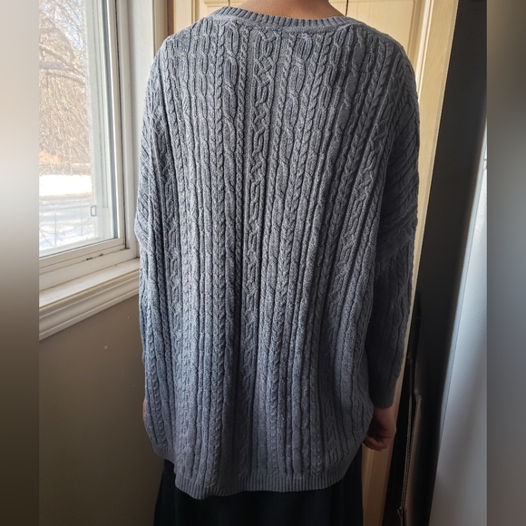 Oversized Aritzia Wilfred Cotton Cashmere Blend Cable Knit Cardigan - Picture 6 of 7